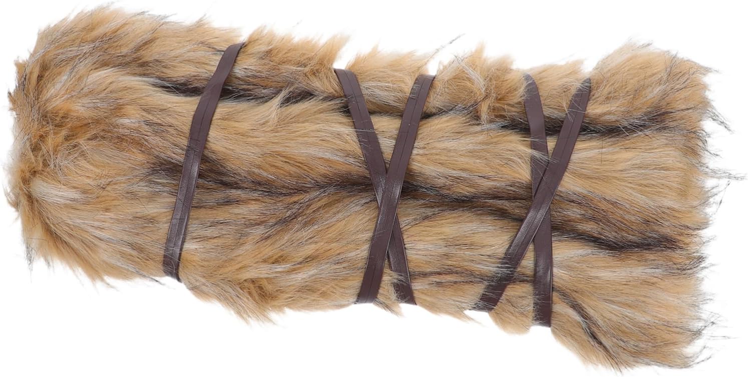NOLITOY 1Pair Viking Style Furry Leg Warmers with Straps Unique Medieval Leg Wraps for Cosplay Costume Accessories for Men and Women for Festivals and Role Playing Events