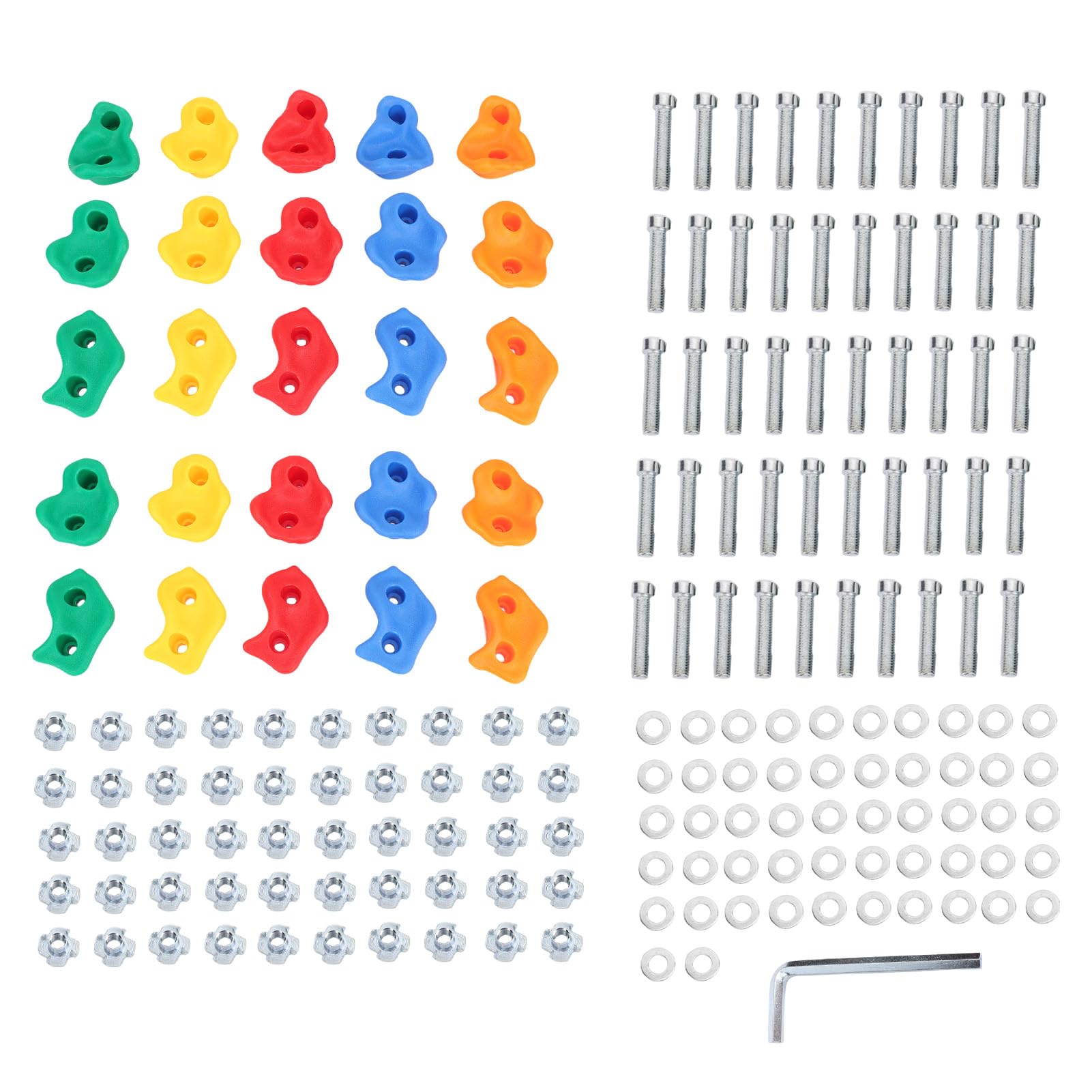 Brrnoo Set Parete Arrampicata per Bambini Multicolore, Rocce Gioco Sicure