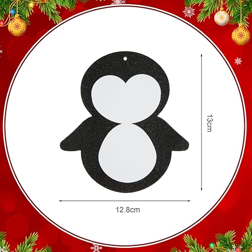 Miniatura 7 de Fennoral Paquete de 12 manualidades de pingüinos para niños, adornos de Navidad de espuma de pingüino, manualidades para niños y niñas, suministros
