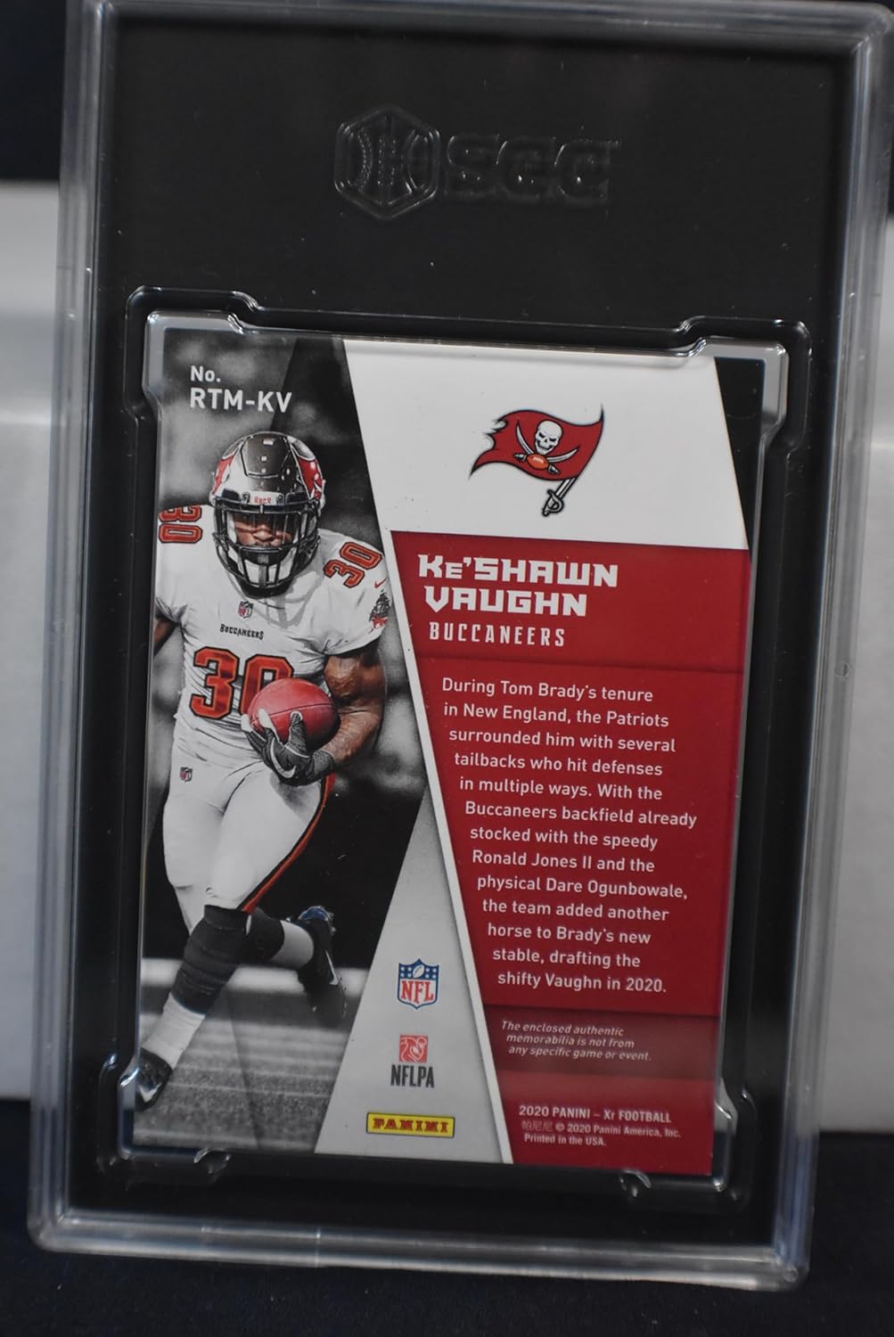 KE'SHAWN VAUGHN 2020 Panini XR Rookie Triple Threats Materials #RTM-KV FIVE COLOR ORANGE PARALLEL Mem Football Rookie Card RC #06 of only 25 Made! SGC Graded Mint 9 Tampa Bay Buccaneers