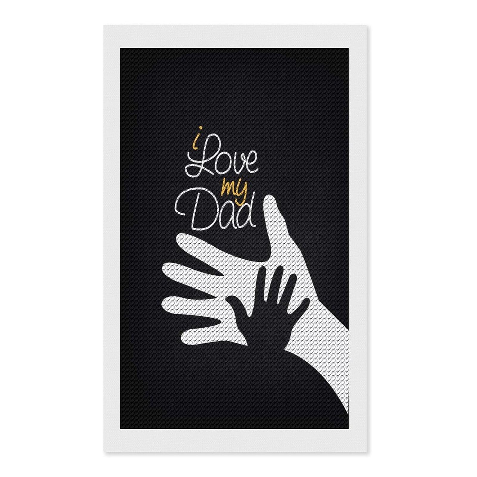 Junmoney Dad Family Quotes Diamond Art Kit 12"x20", Relaxing DIY Hobby, Satisfying Creative Project, Living Room Decor, for Women