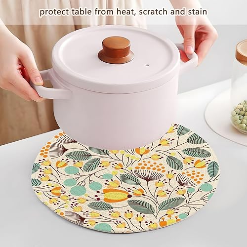 Miniatura 5 de Camino de salvamanteles con patrón elegante de flores amarillas que absorben el agua, camino de mesa para ollas y sartenes calientes de 15 pulgadas,