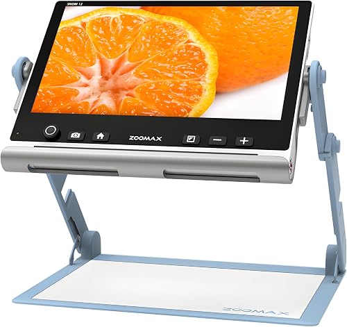 Snow 12 Inch Foldable Portable Video Magnifier by Zoomax with OCR for Low Vision & Reading Assistance โ HD Display, 19x Magnification, Text-to-Speech, & 20+ Language Support