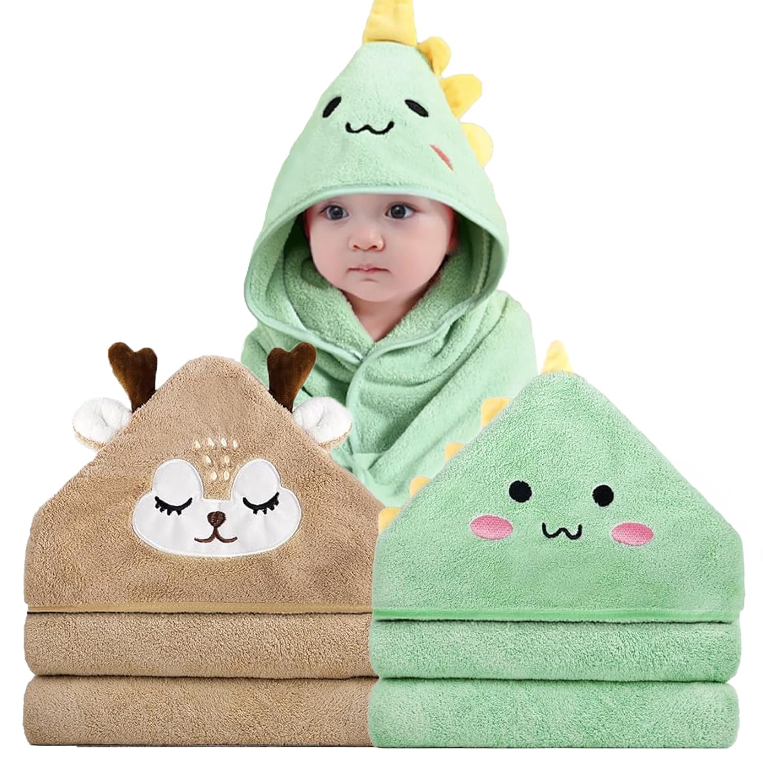 ROXANEPIG 2 Pack Hooded Baby Towel, Premium Soft Bath Towel for Bathtub for Babie Newborn, Infant, Ultra Absorbent