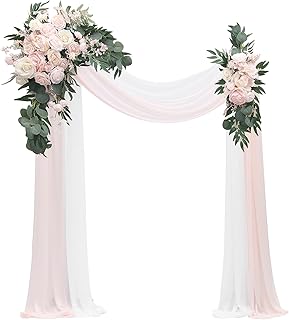 Floroom Arch Flowers with Drapes Kit (Pack of 4) - 2pcs Artificial Blush...