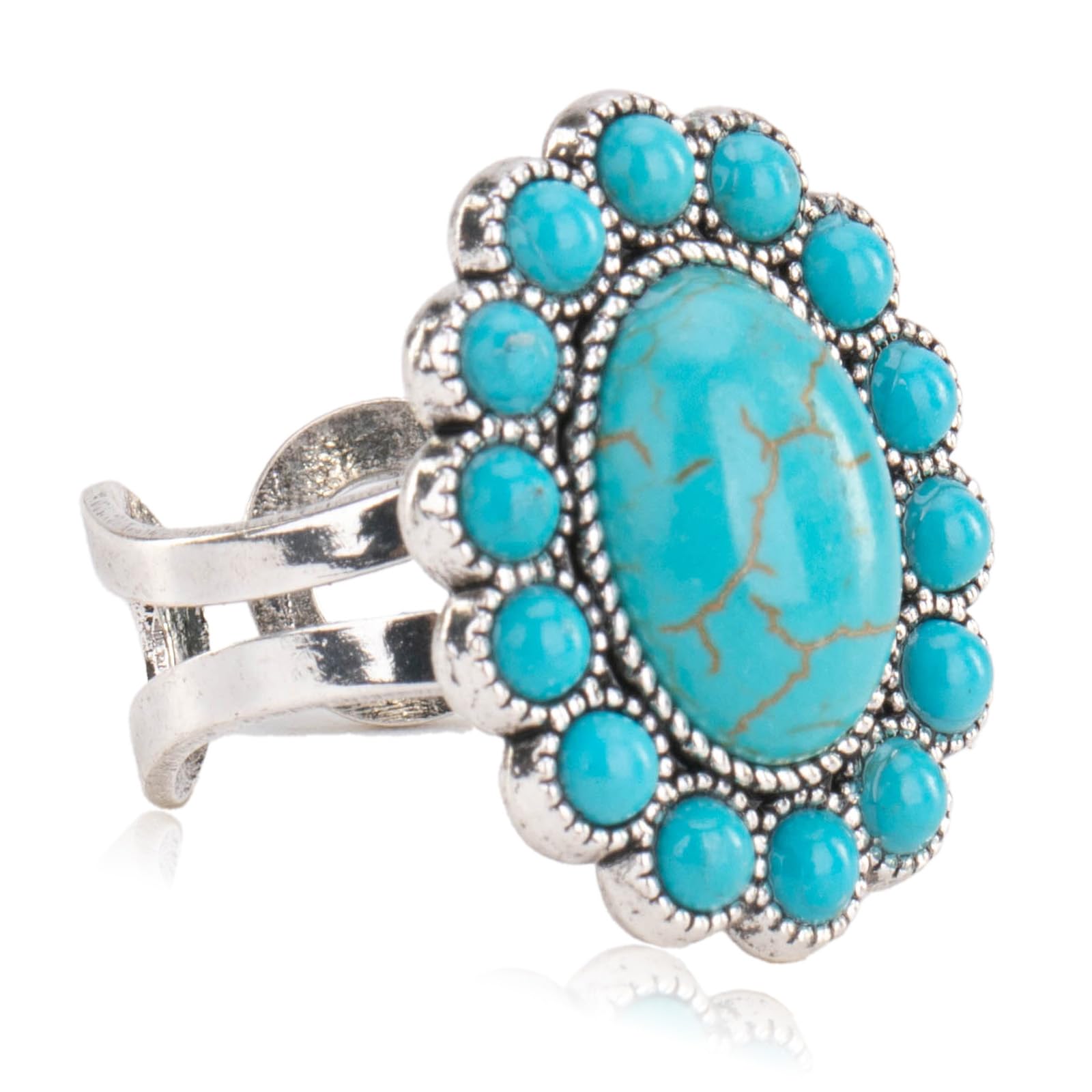 Montana WestRustic Couture's Bohemian Turquoise Cuff Ring for Women Cowgirl