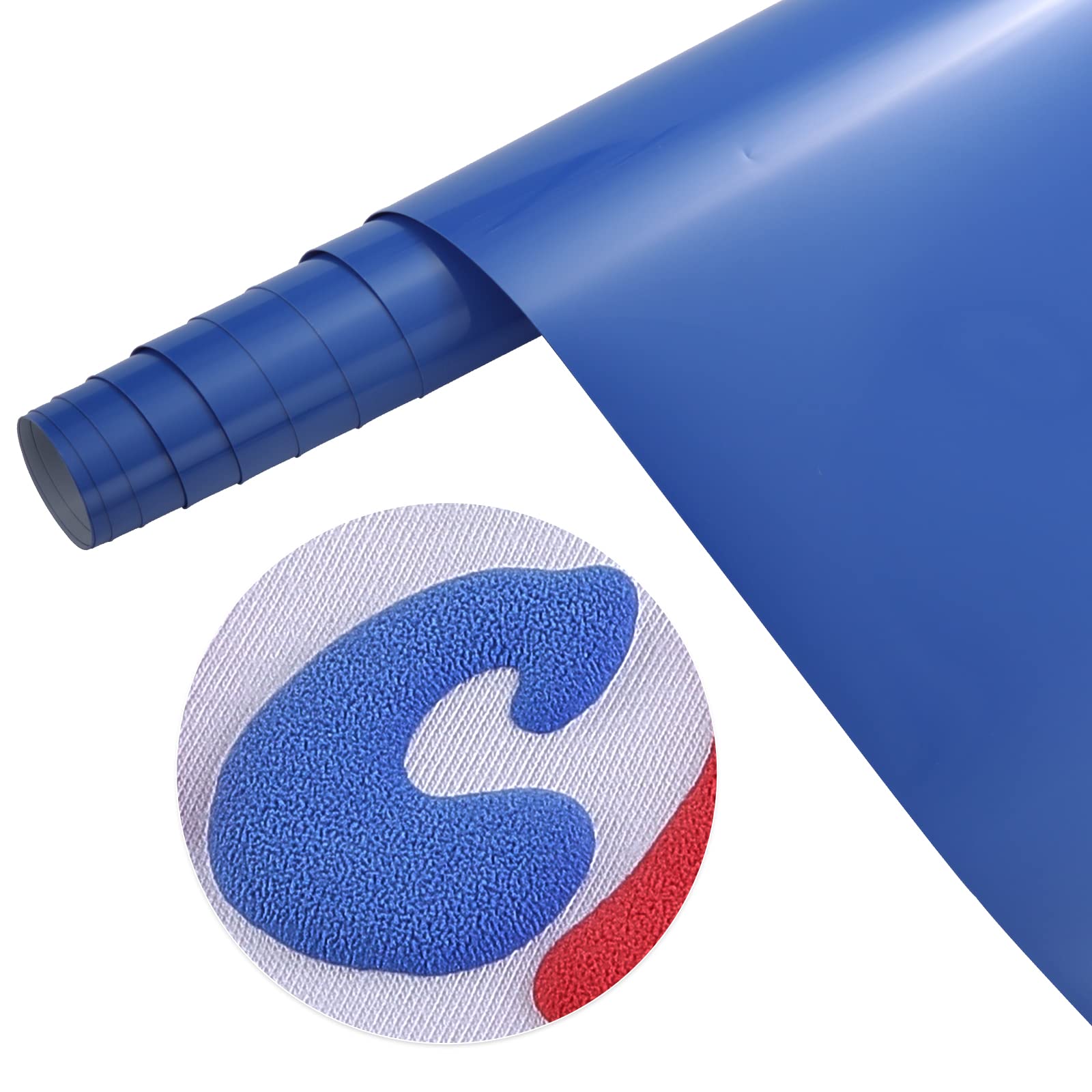 Tintnut Puff Vinyl Heat Transfer - 10inches x 6ft 3D Purple Blue Puff HTV Roll Heat Transfer Vinyl Foaming Colorful Puffy Iron on Vinyl for T-Shirts DIY Compatible with Cricut or Silhoutte Cameo