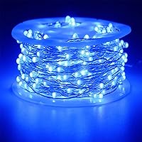 Vista 91 de RUICHEN Guirnalda de luces LED con cable plateado de 99 pies, 300 luces LED con carrete, color naranja