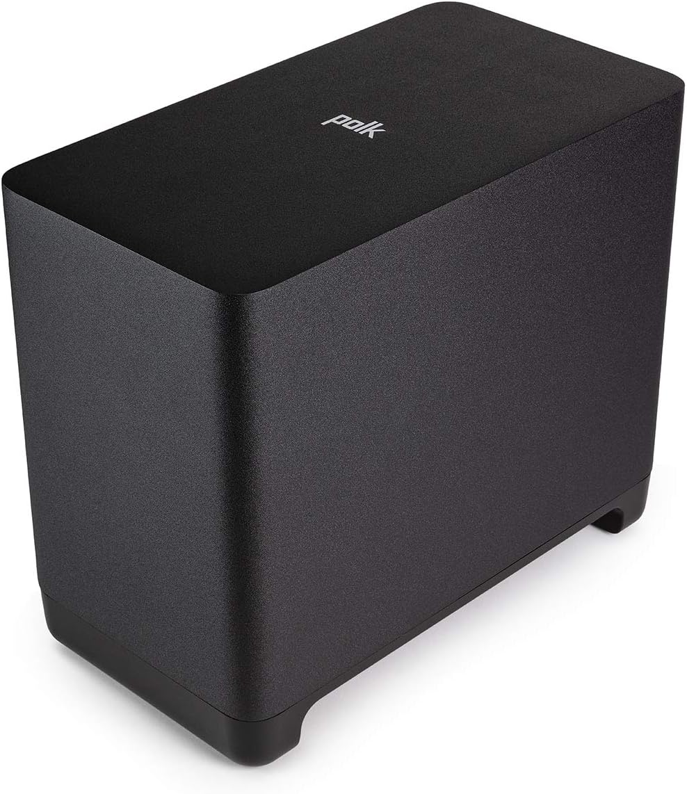 Polk Audio React 7" Wireless Subwoofer- Designed to Add Deep, Impactful Bass to Polk React Soundbar, Bass Adjust EQ, TV Speaker, Amazon Alexa Compatible