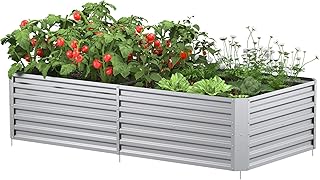 Sponsored Ad - Mr IRONSTONE Galvanized Raised Garden Bed Outdoor for Vegetables Flowers Herb, Large Metal Planter Box Stee...