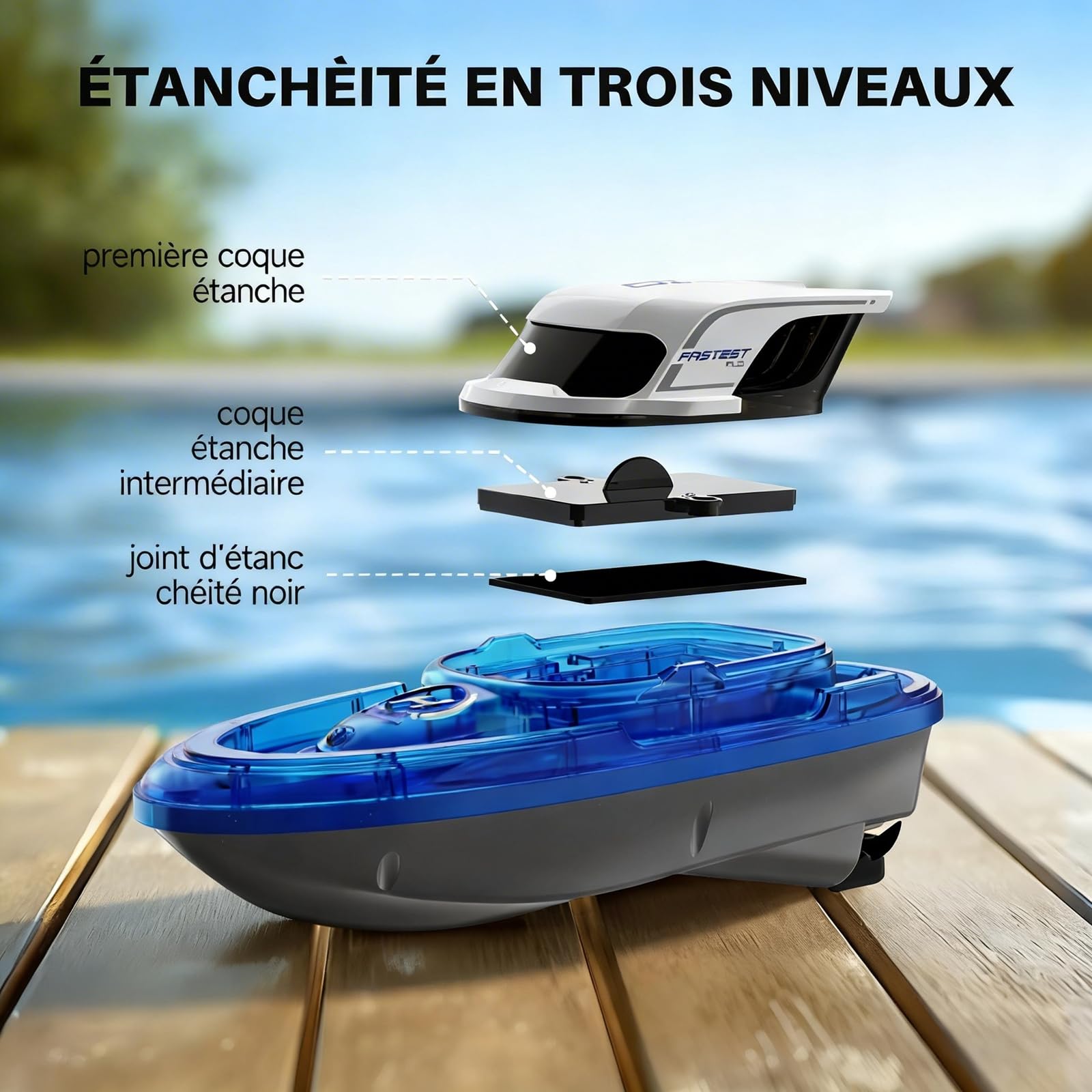 Syma Bateau Télécommandé 2 Pack pour Enfants 8-12 Ans, Bateaux RC de Course avec LED et Jet d'eau, 40 Minutes de Jeu au Total (20 Min par Bateau), Jouet de Piscine et Lac, Cadeau Garçons Filles