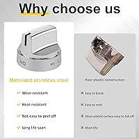 Vista 7 de WB03X24818 - Pomo de estufa de gas para estufa G-E - Perillas de estufa de acero inoxidable G-E para JGB645EEK1ES JGB660EEJ1ES JGB700EEJ1ES