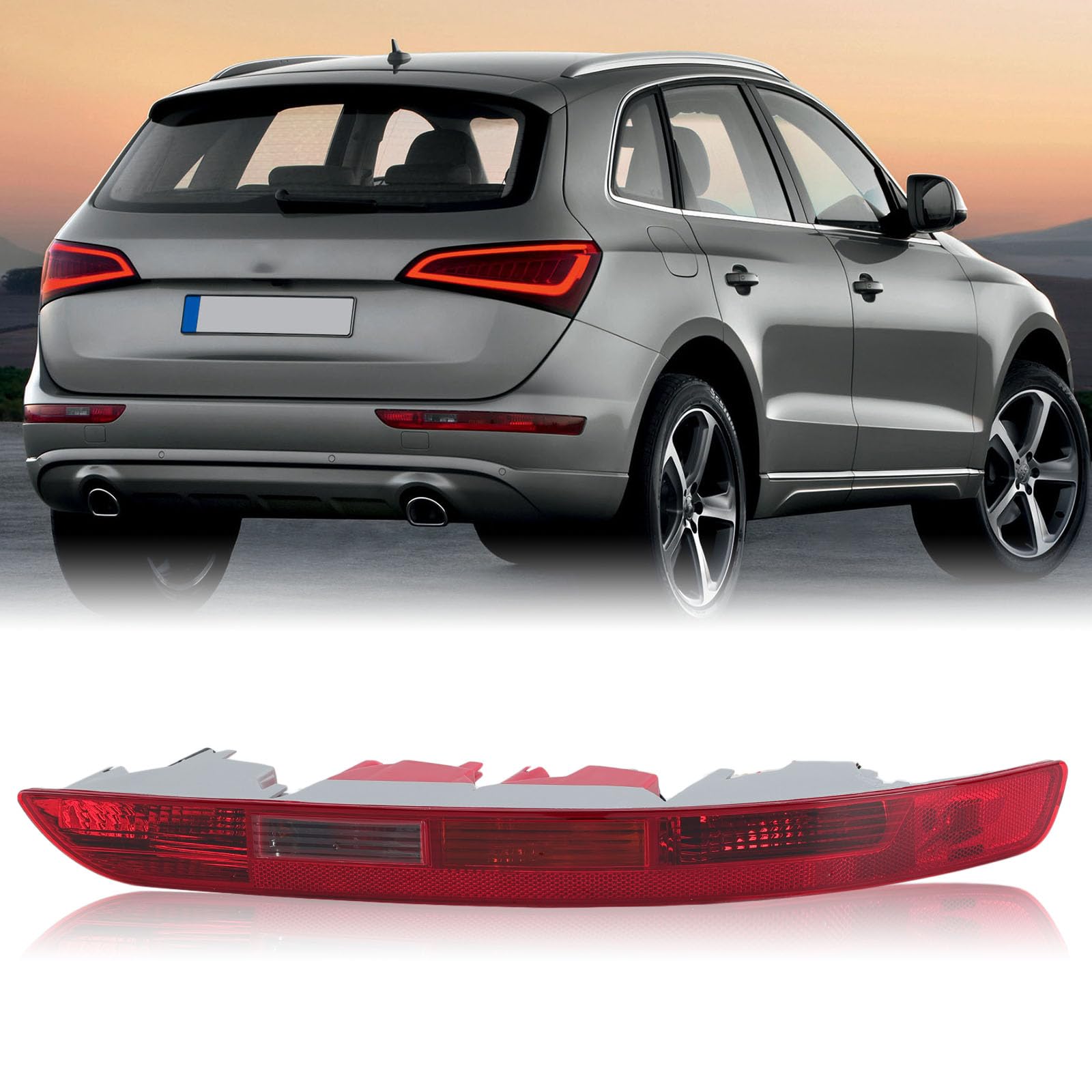 Rear Bumper Tail Light Lamp for Audi Q5 2009-2015 Rear Bumper Reflector Lower Tail Lights Replace 8R0945096 Passenger Side (Right)