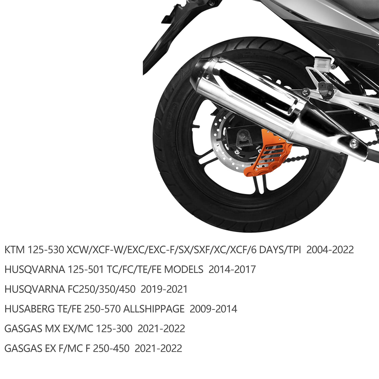 Protezione disco freno posteriore accessorio per KTM EXC XCW XCF XCFW EXCF XC SX SIX DAYS TPI 125 250 300 350 400 450 505 530 2004-2020 2019(nero)