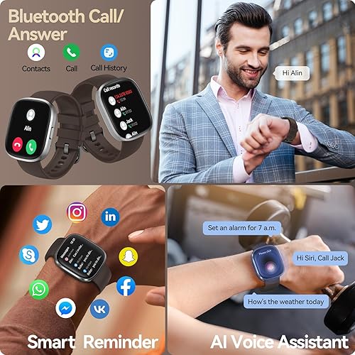 Miniatura 2 de Reloj inteligente (respuestahacer llamada), relojes inteligentes HD de 1.83 pulgadas para hombres y mujeres, IP68 impermeable rastreador de fitness