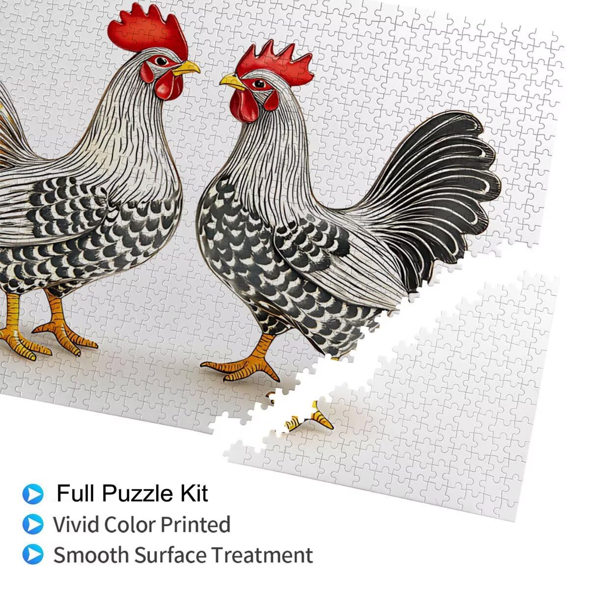 Puzzle 5000P Pièces Poulet Noir, Puzzles Bois 61.6 x 41.5 in, l0-269