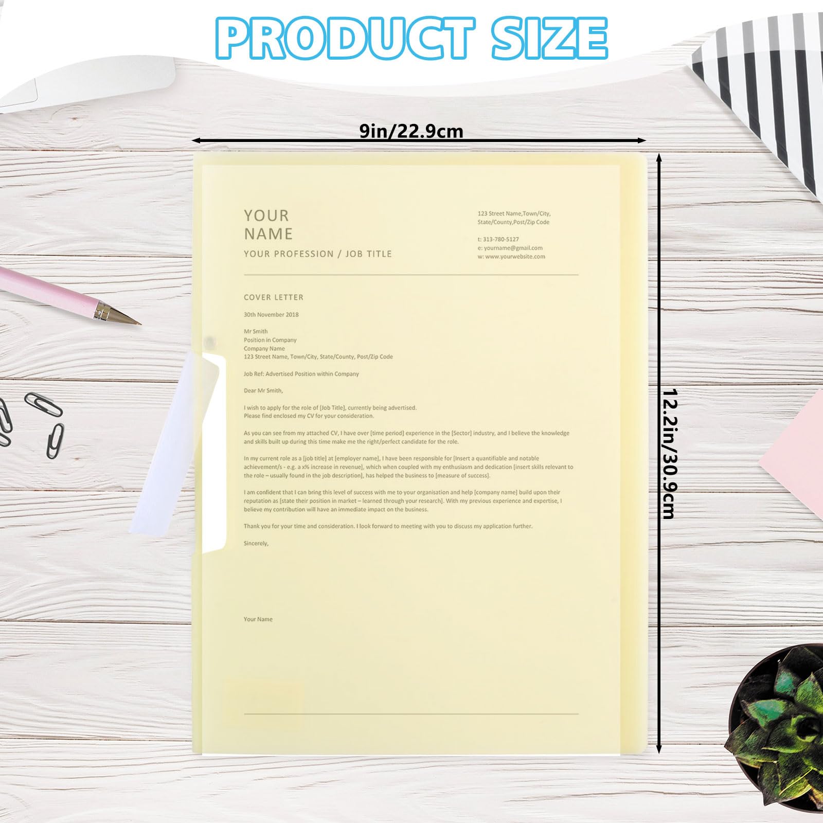 LELE LIFE Clear File Folders for Documents with Swing Clip Report Covers Presentation Folders Resume Folder, A4 Size 31×23cm (4 Colors) - Image 2