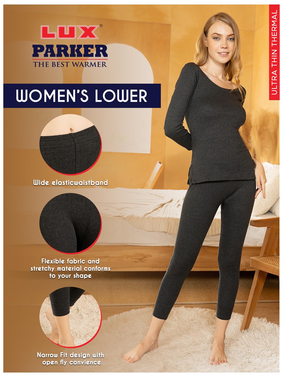 LUX PARKER Damskie spodnie termiczne premium