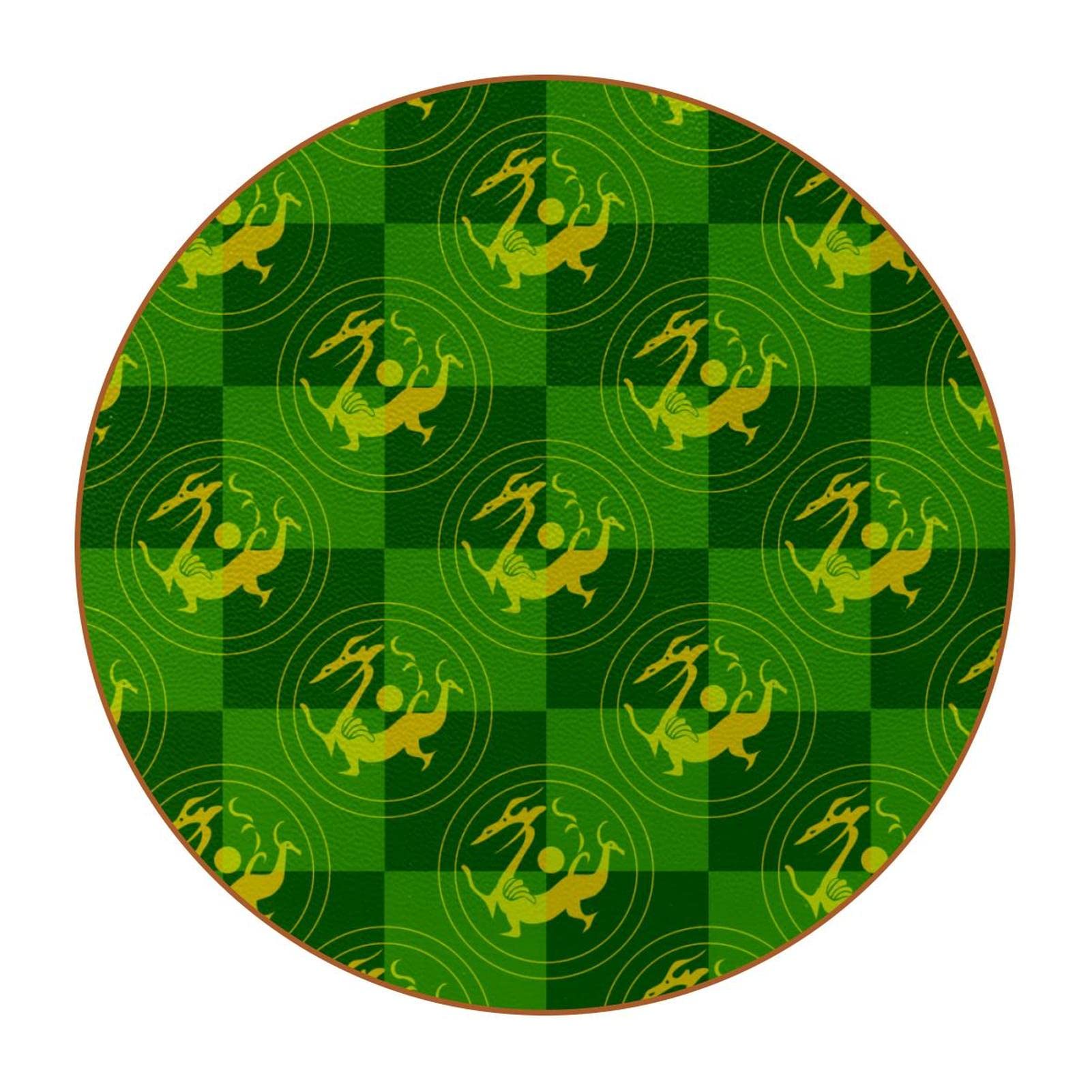 Runde Untersetzer mit Drachenmuster für Getränke, 6 Stück, Tischschutzmatte für Weingläser, Tassen und Tassen, wiederverwendbar im Büro, Küche, Bar, 10,9 cm