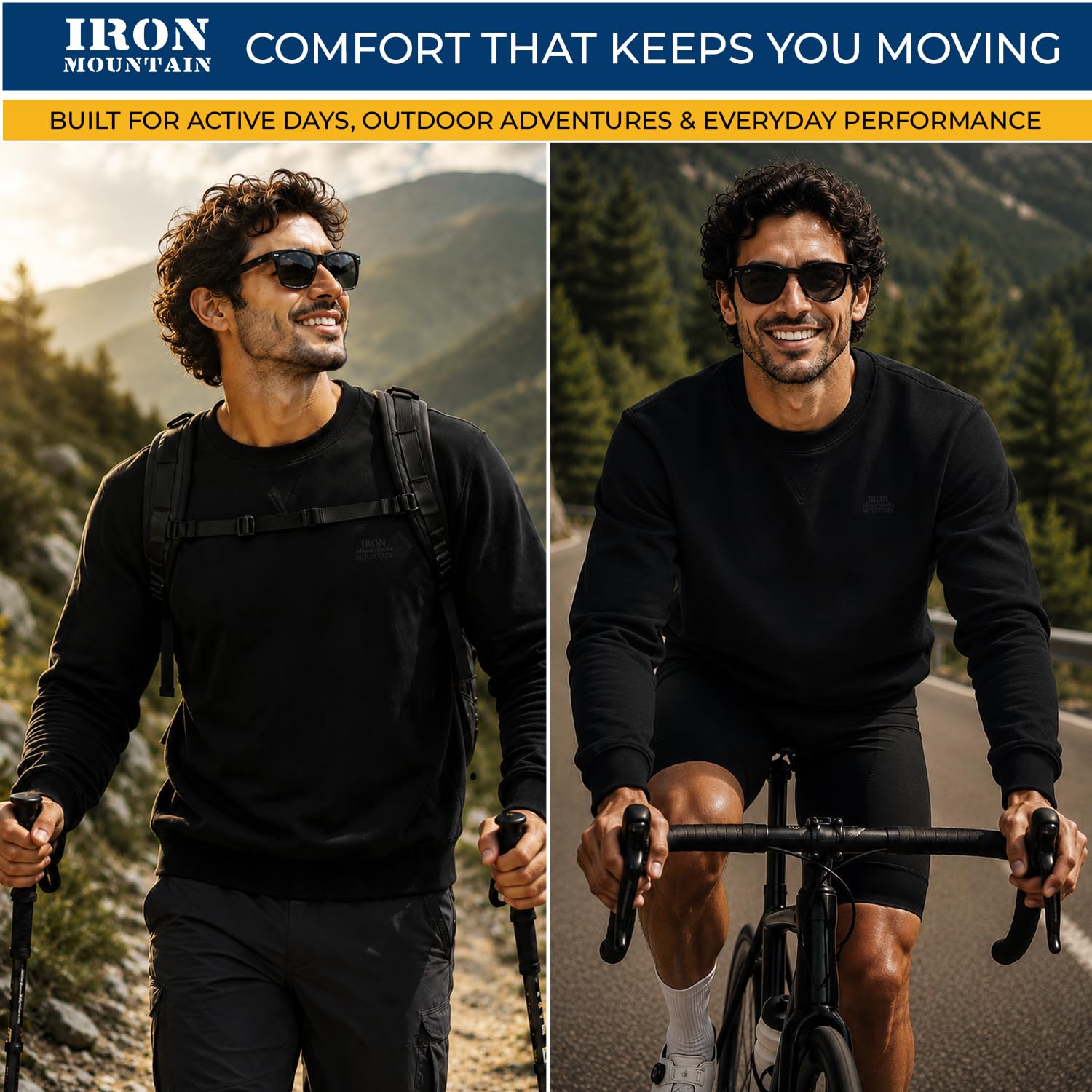 Iron Mountain IMSWT205 vêtements de travail Sweat-shirt ras du cou anti-boulochage en polaire douce pour homme
