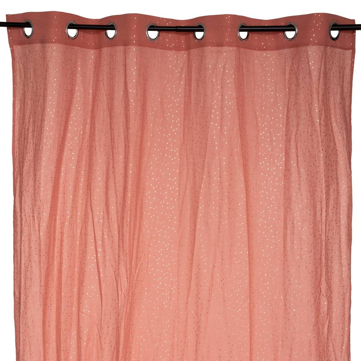 Atmosphera - Rideau à Oeillets Berlingot - Rose Terracotta 140x250 cm