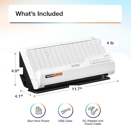 Miniatura 9 de Epson RapidReceipt RR-400W - Escáner de documentos y recibos de escritorio compacto inalámbrico dúplex con software de gestión de recibos y PDF
