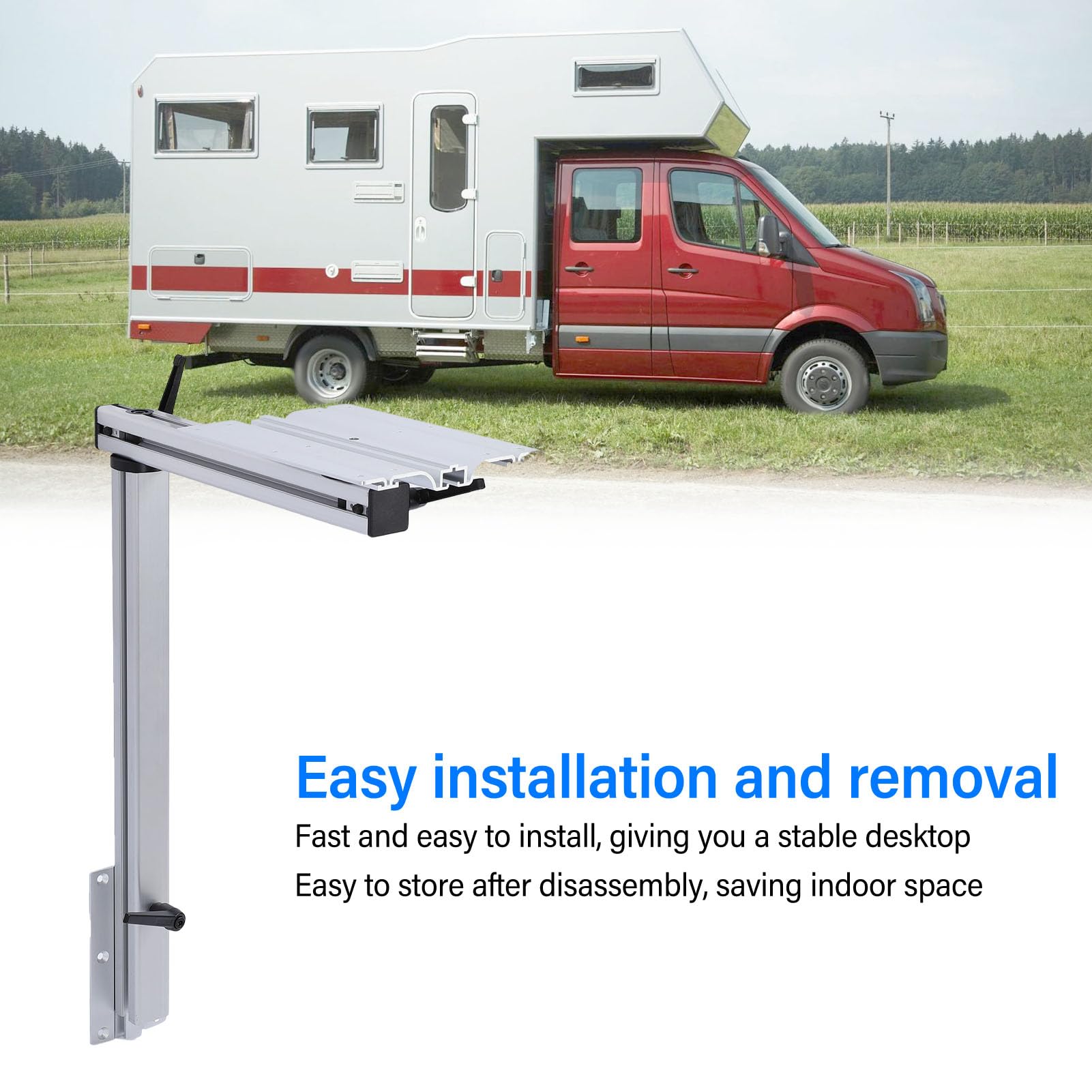 XHTLLO Removable Table Leg Aluminum Alloy White, 360 Degree Rotation Telescopic Leg for Yachts RV Motorhome, Easy Assembly and Storage