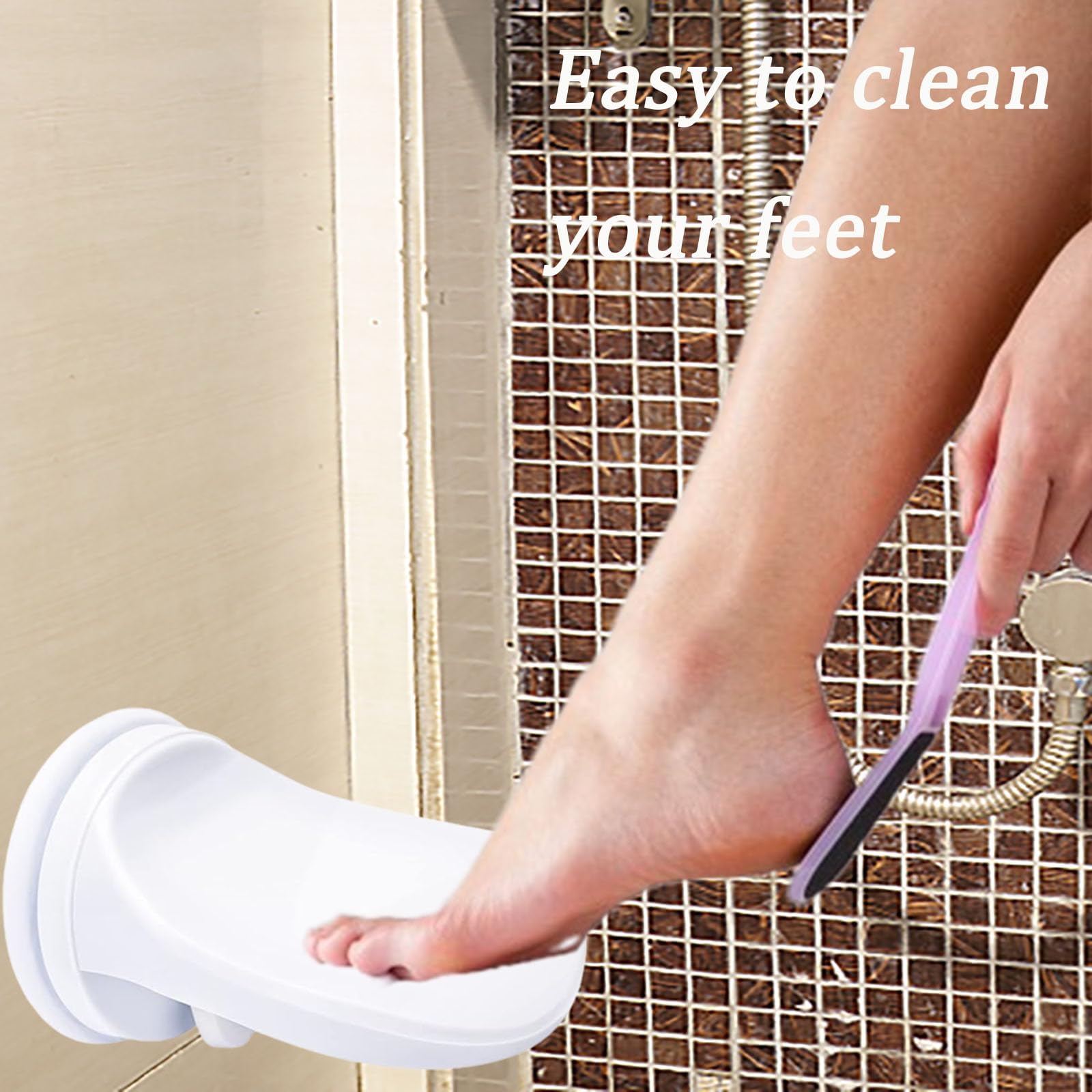 Reposapiés de Ducha, Reposapiés de Ducha para Afeitarse las Piernas, Ventosa Reposapiés para Afeitarse Baño