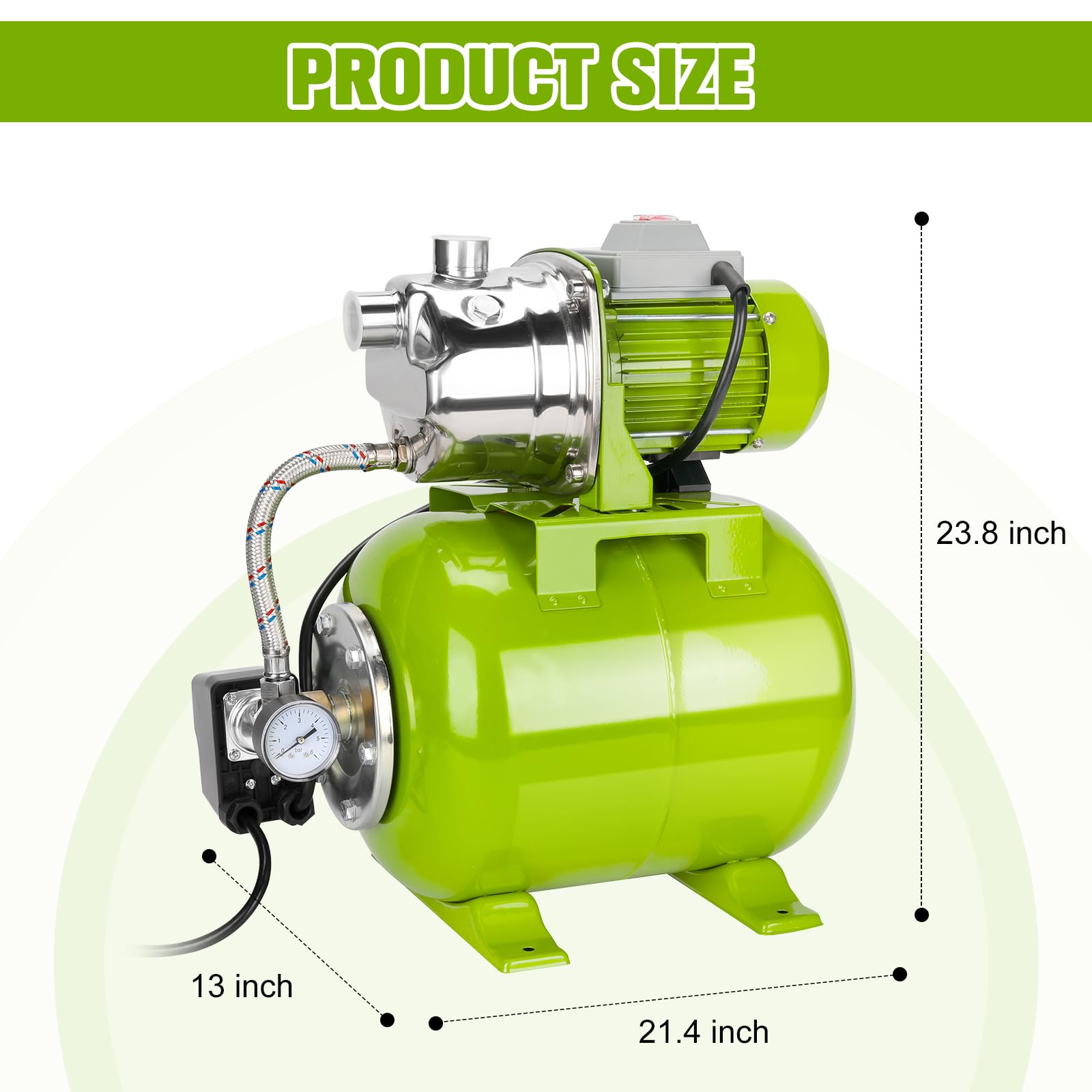 Amazon.com : 1.6HP Shallow Well Pump with Pressure Tank, 115v 