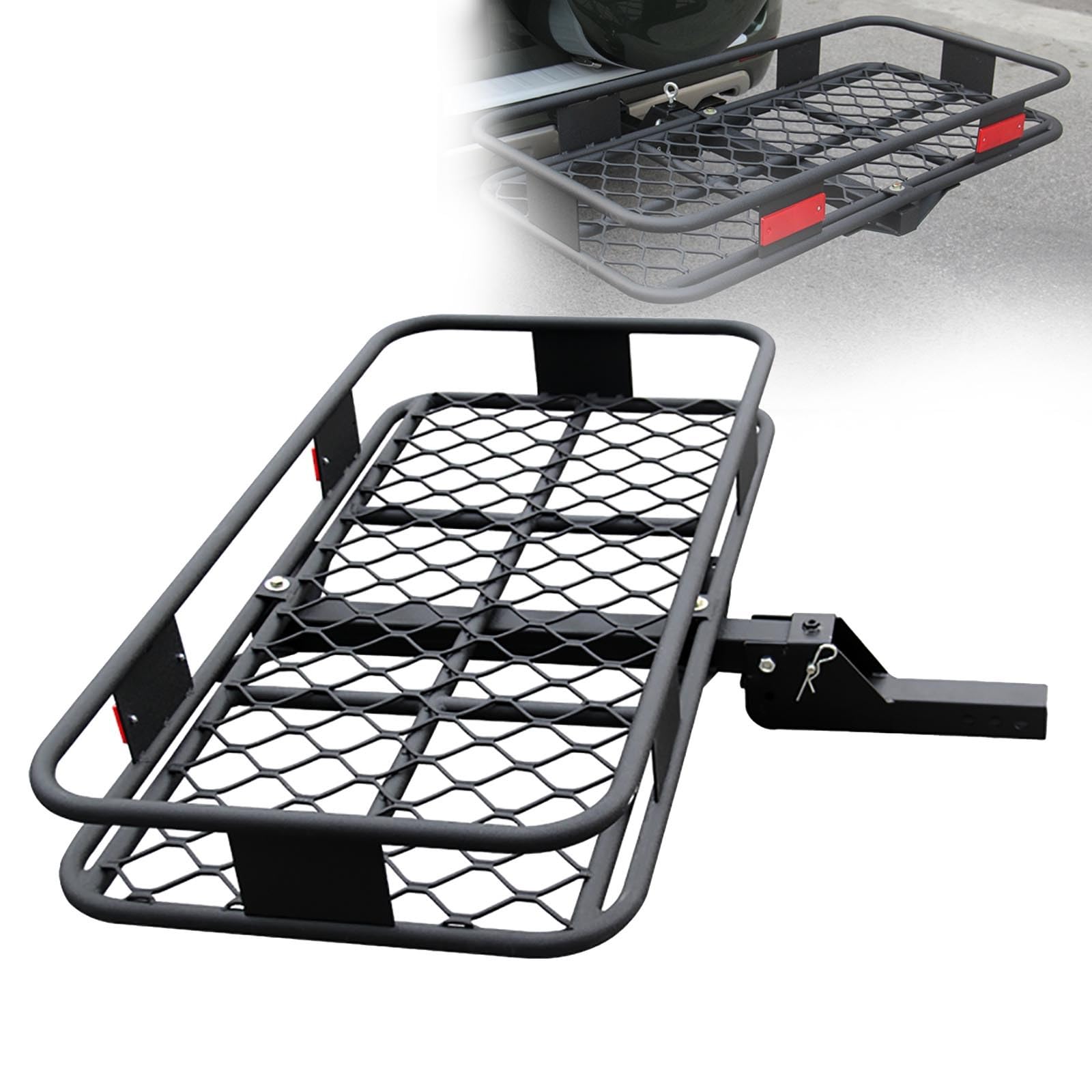 Gepäckträgerkorb Für Anhängerkupplung | Kupplungsträger Korb | Gepäckträger Korb Für Anhängerkupplung | 120 X 60 X 12 cm | Trägt 100kg | Für SUVs Pkw LKW Und Transporter