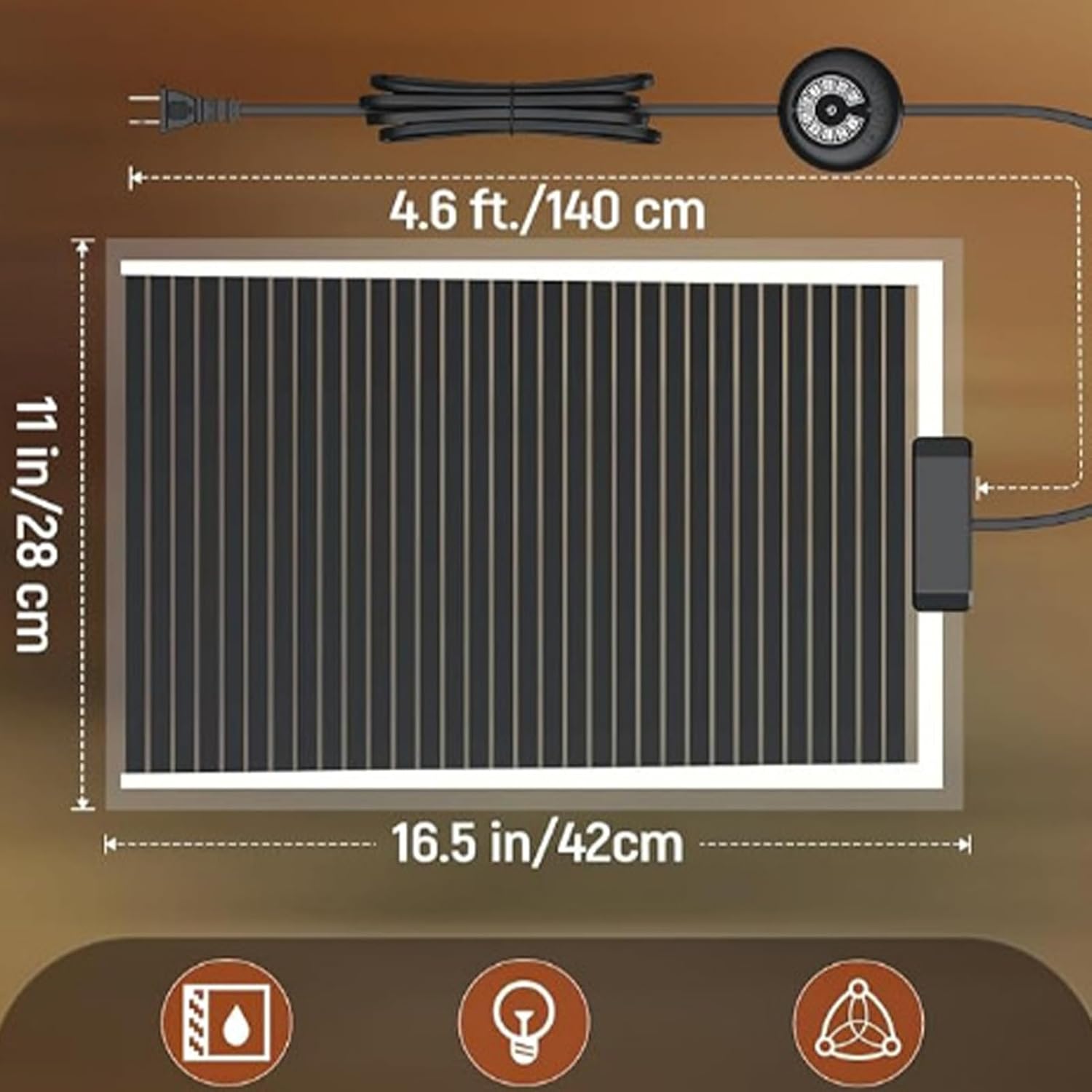 Heated Mat,40W Fast Dryer,16.54x11.02in Fast Reptile Heating Pad - for Casting Molds DIY Crafts Under Tank Terrarium Table Jewelry Making