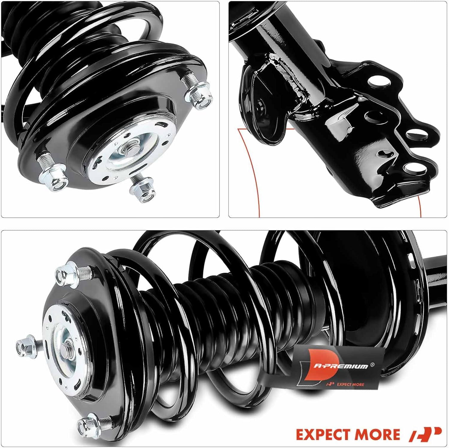 A-Premium Front Pair (2) Complete Strut and Coil Spring Assembly Compatible with Lexus NX200t 2015-2017, NX300 2018-2021, NX300h 2015-2021, Driver and Passenger Side, Replace# 18920614, 18920615
