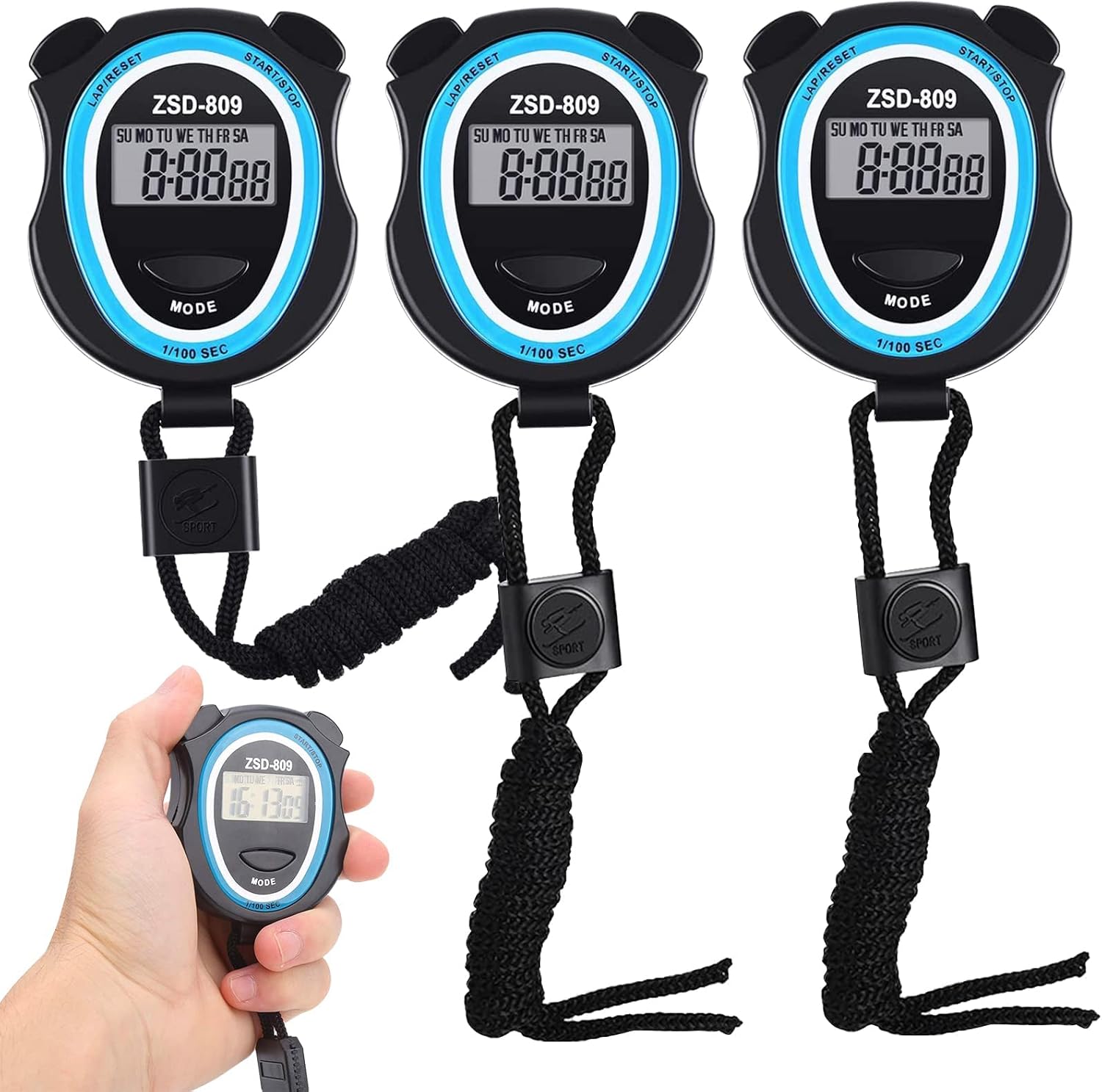 Stopwatch 3 Piece Split Memory Stopwatch Sports Stopwatch Timer