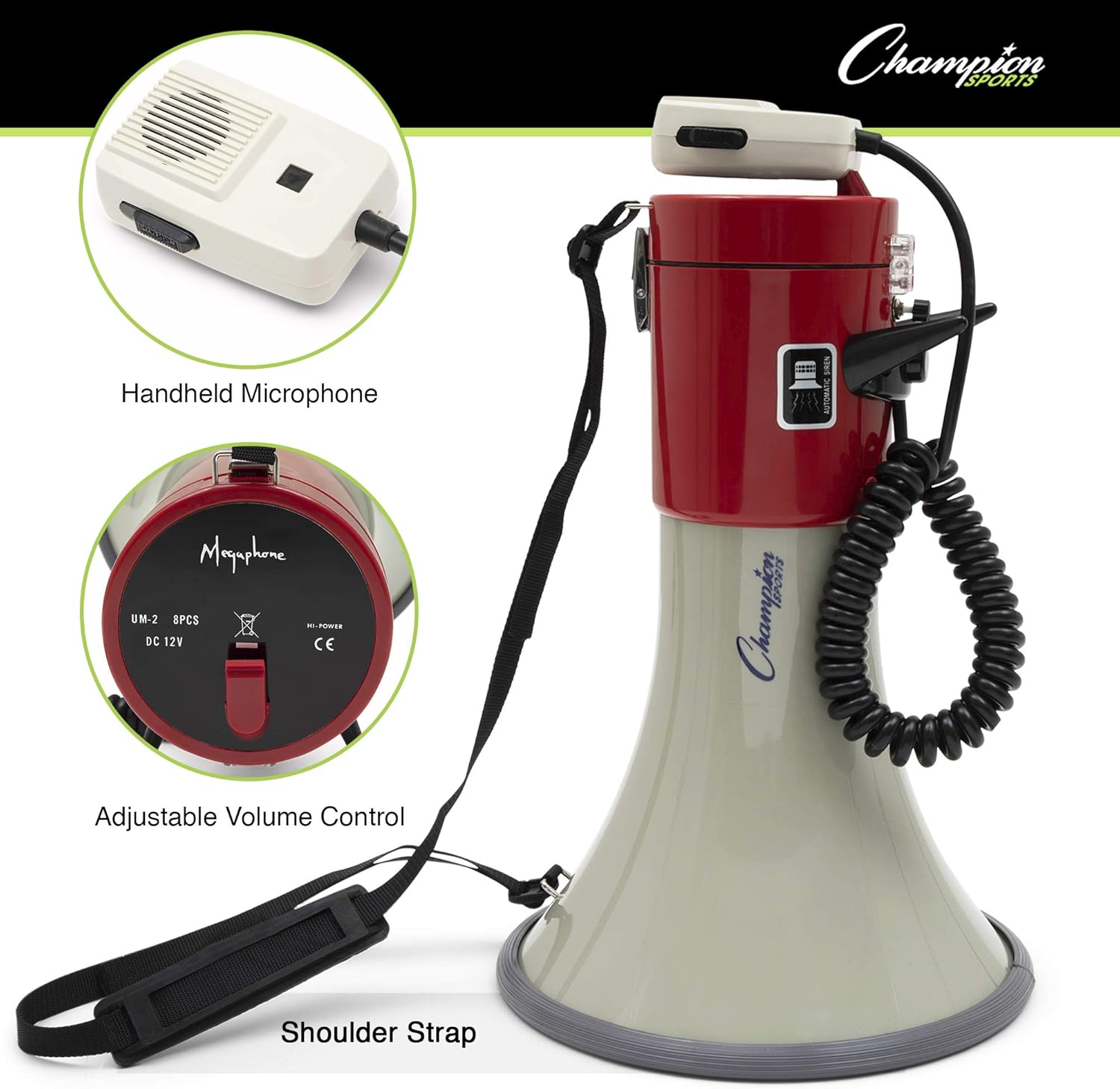 Champion Sports Megaphone - Multiple Power Ranges and Features