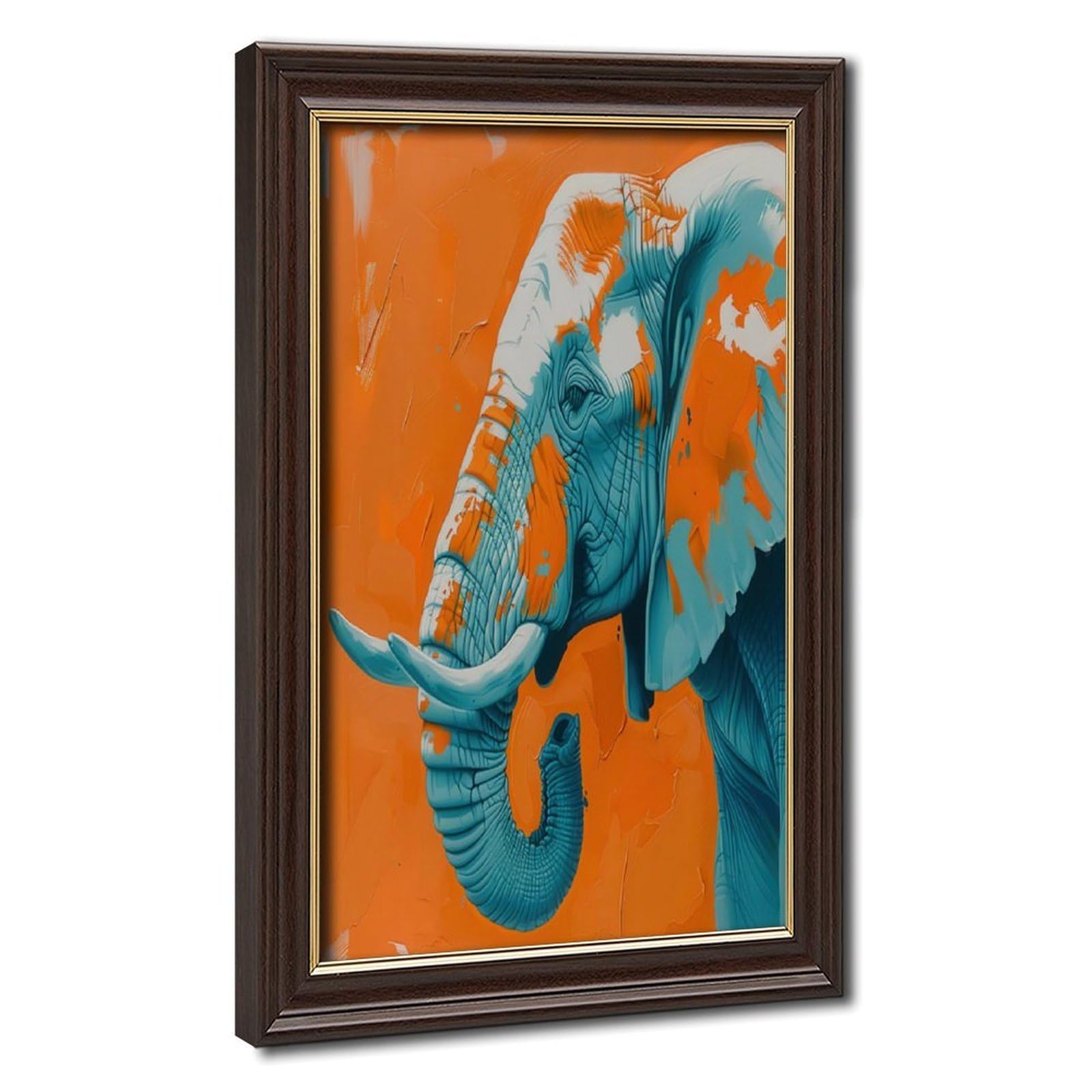 Bareronor Watercolour Elephant Poster Canvas Poster Bedroom Decor Landscape Office Room Decor Gift 24" L X 36" W