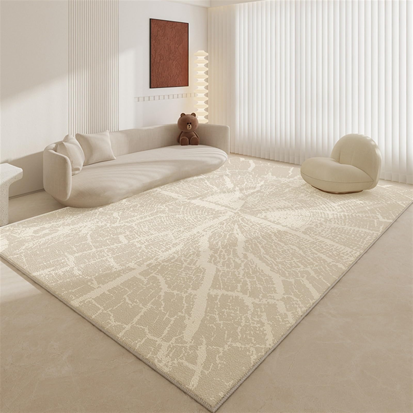 Grand tapis moderne et antidérapant de salon ou chambre à coucher lavable