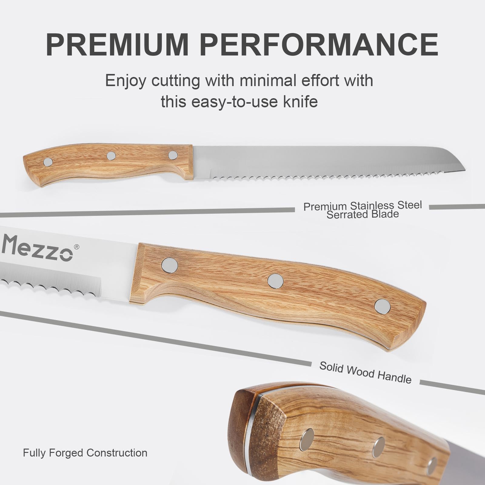 Mezzo Serrated Bread Knife - Slice Like a Pro -5