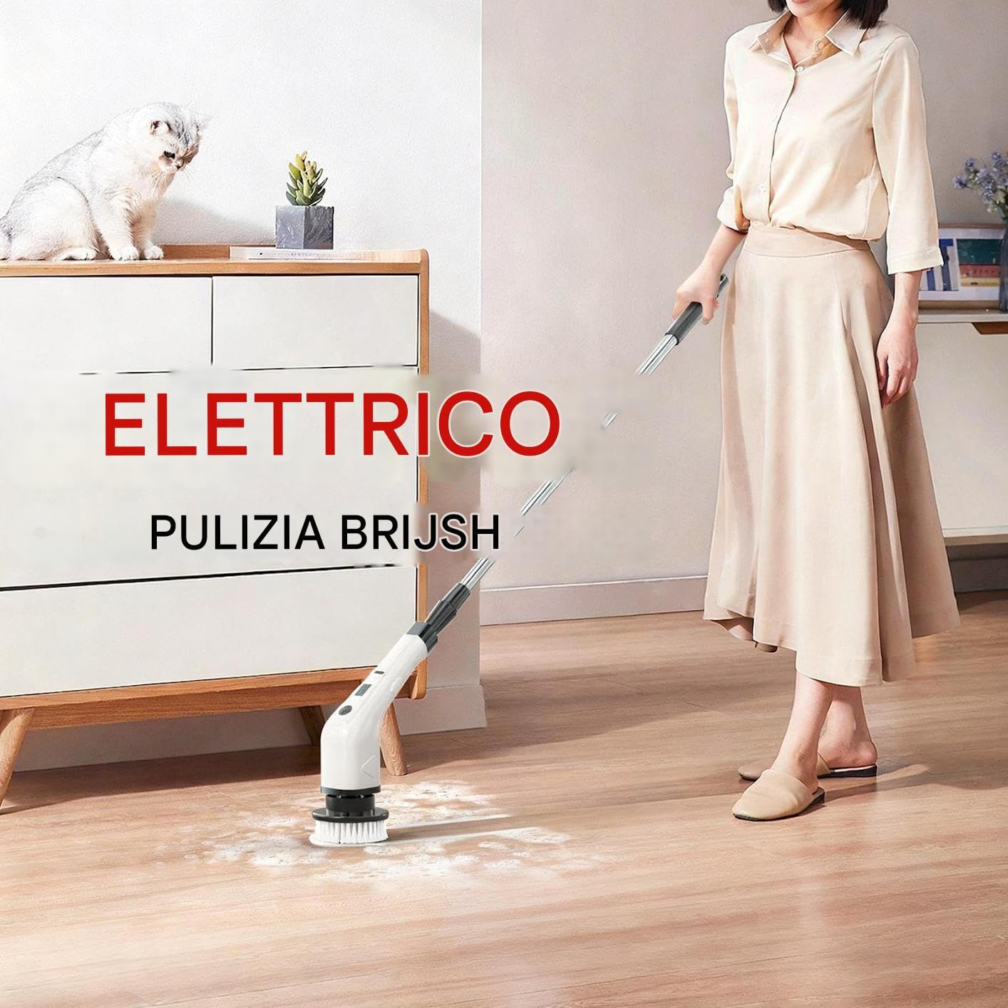 Cepillo Eléctrico de Limpieza y Fregado Herramienta Con Batería Duradera | Cepillo Eléctrico para Baño Para Hogar Puertas De Ducha Fregaderos De Cocina Bañeras Y