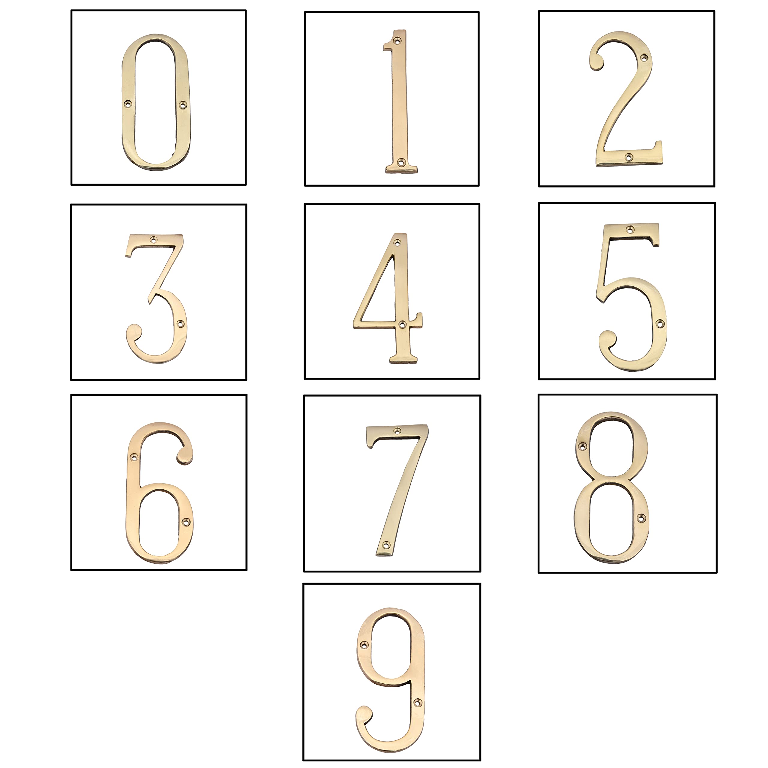 4" Brass House Hotel Door Number Plaque Sticky Numeric Numerical Digit 0-9 [9 (Nine)] (ONE) — Amazon image 5