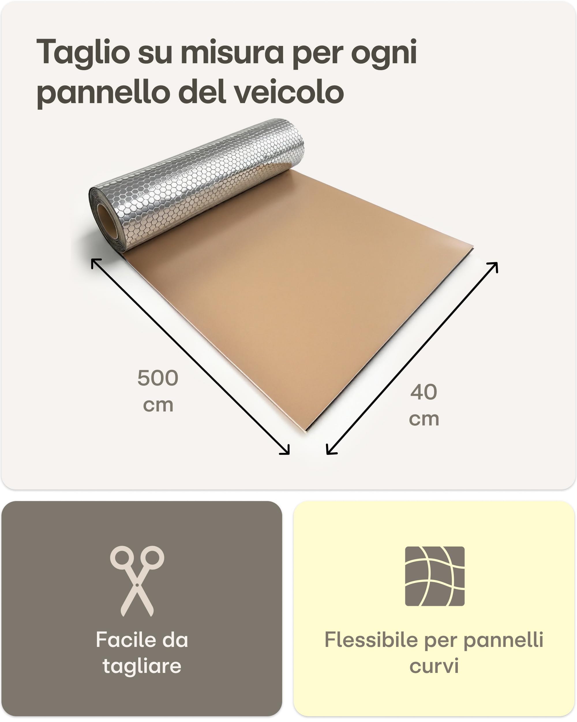 Praknu Alubutyl Isolante Insonorizzante 2 mm 40x500 cm Tappetino Autoadesivo per Auto