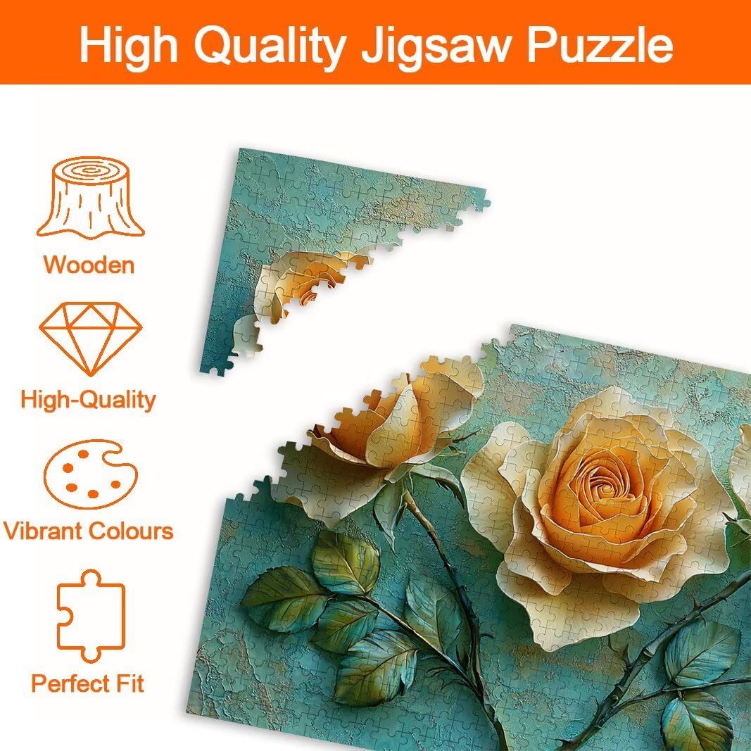 Puzzle Rosa, Puzzle 1000 Piezas, Rompecabezas, Regalo Mujer, Decor -8502