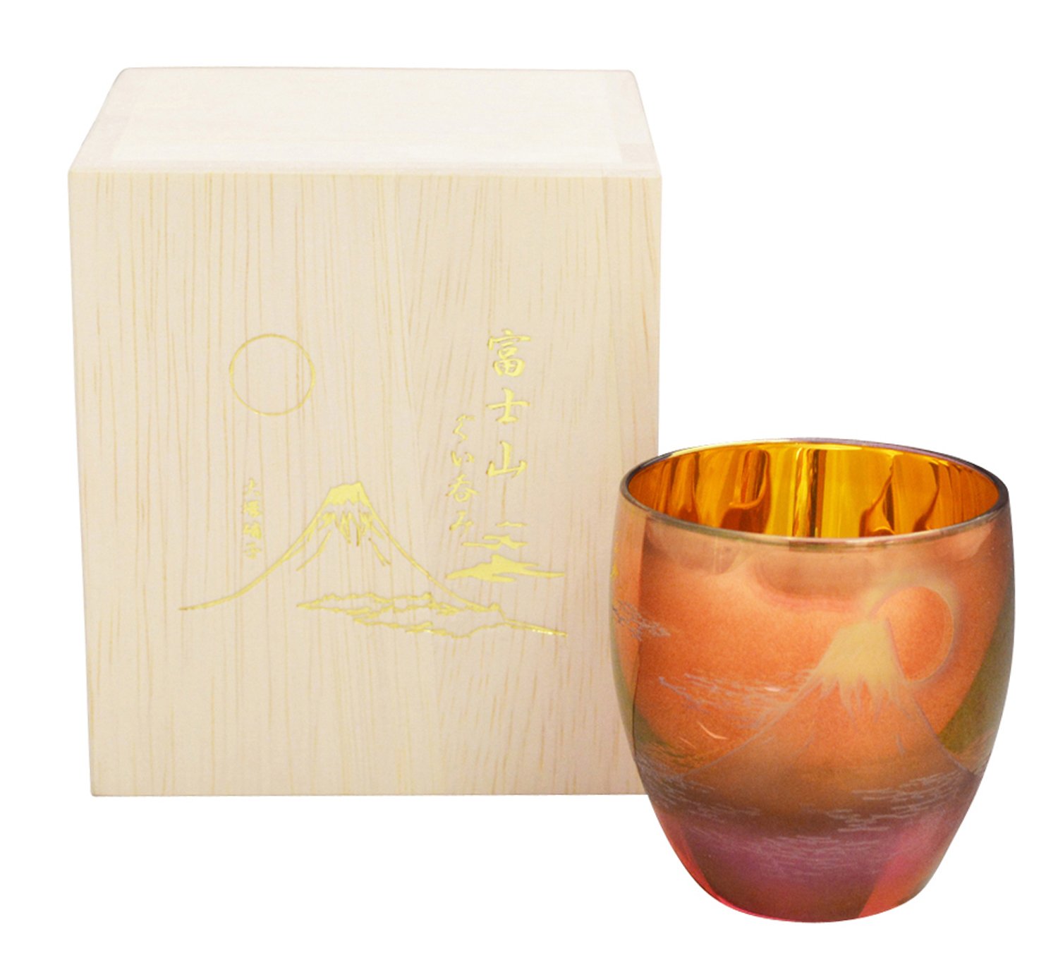 Amazon.co.jp: 大塚硝子 富士山 酒杯 (木箱入) 日の出 赤 OE-1 Φ57