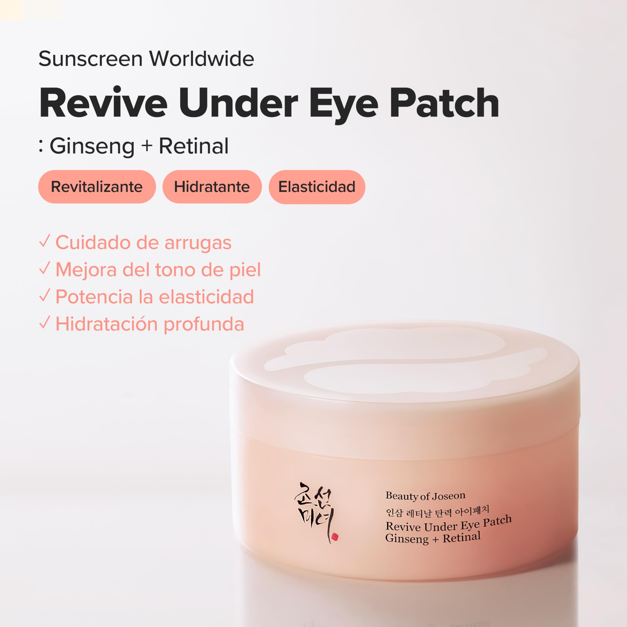 Beauty of Joseon Revive - Parche para debajo de los ojos con retina y ginseng, para ojos hinchados, líneas finas y arrugas, colágeno, péptido, adenosina y bakuchiol, para todo tipo de piel, 60 hojas