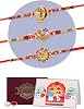 Rakhi For Brother with Gift Set - Set of 3, Rakhi For Brother with Card, Roli Chawal | Rakhi for Brother and Bhabhi | Rakhi Hamper For Brother | Bhaiya Bhabhi Rakhi | Raksha Bandhan Rakhi