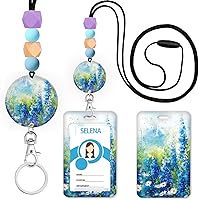 Vista 11 de Cordones arcoíris para profesores para tarjetas de identificación y llaves, lindo cordón de silicona con cuentas separables para mujeres