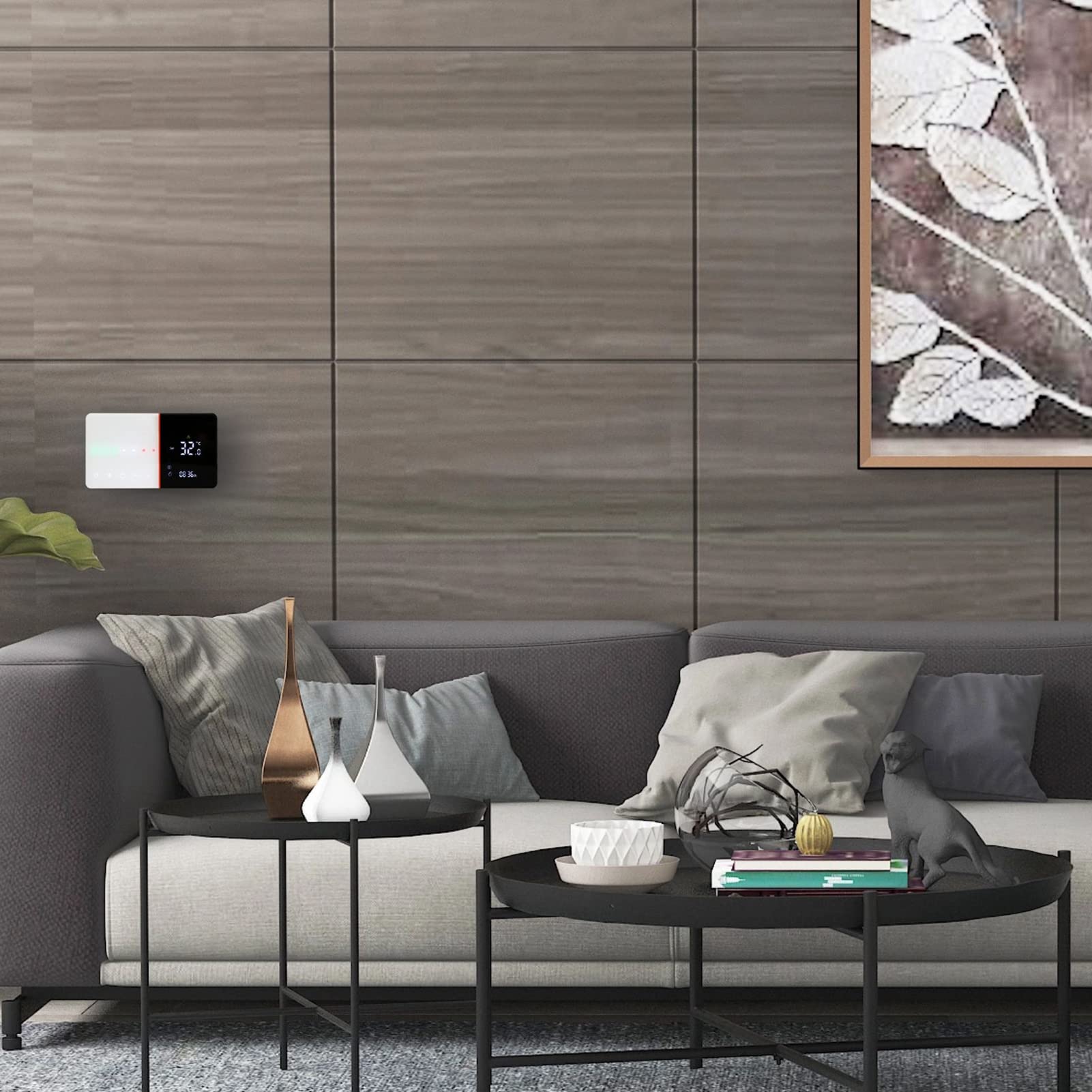 Yosoo Health Gear WiFi-Smart-Thermostat, Programmierbarer Digitaler Thermostat, Wechselstrom 95 Bis 240 V, mit Temperatur, Luftfeuchtigkeit, PM2,5-Display, Sprachsteuerung für Benutzer von