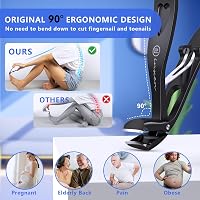 INXEN Ergonomikus Körömvágó Szett Időseknek - 3 Darabos Vastag Lábköröm Vágó Széles Nyílással és Gyűjtőtartállyal 3