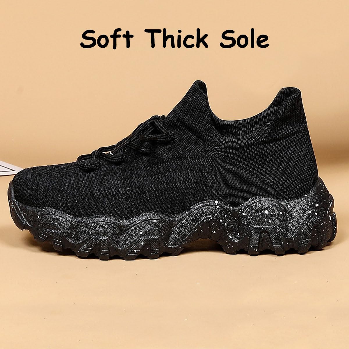 Damskie buty do biegania, lekkie sznurowane trampki z siateczką, wygodne, oddychające, po prostu przytulne, outdoorowe, na co dzień, sportowe, Czarny, 43 EU