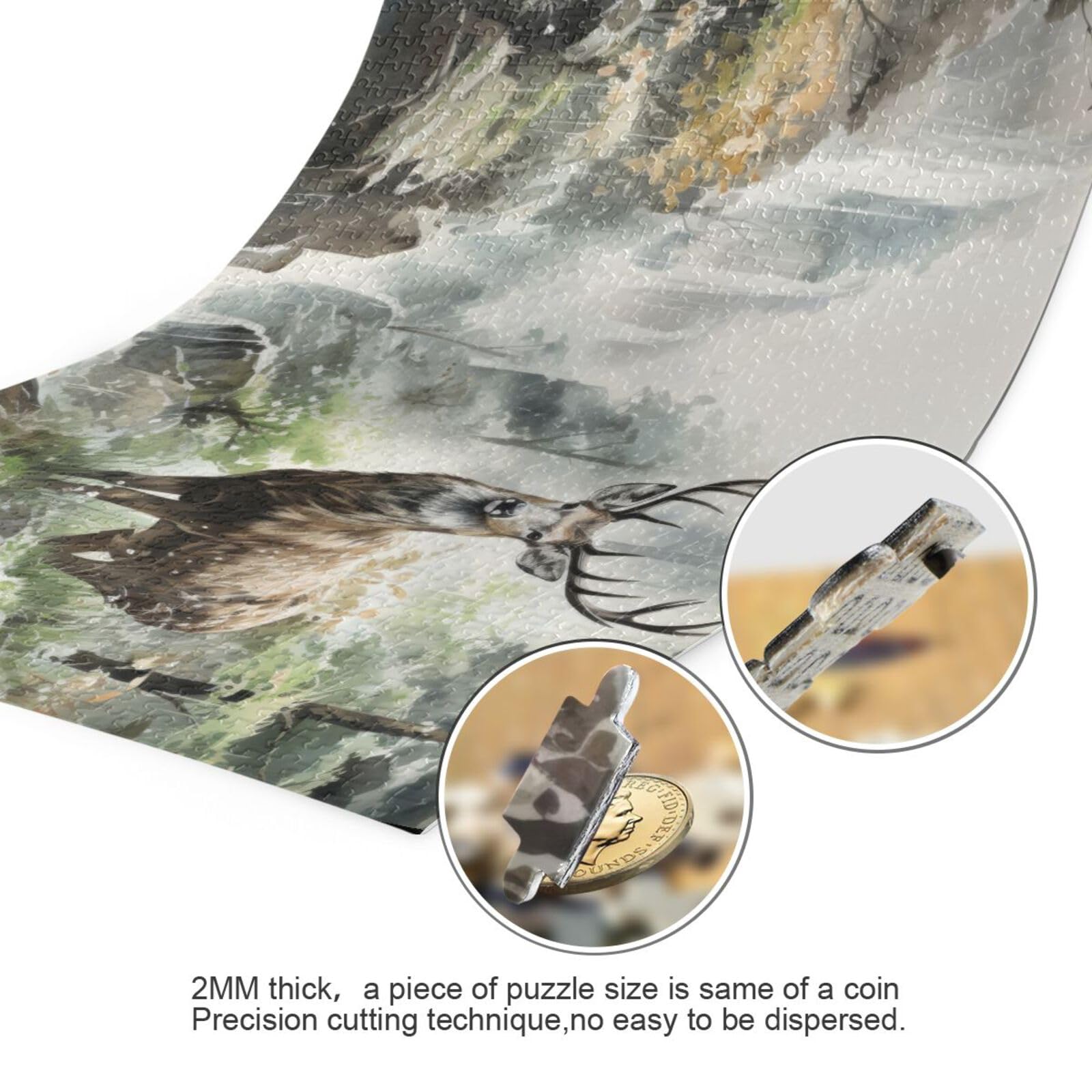 Amazon.com: ZENWAWA Deer in Forest Jigsaw Puzzle, 1000 Pieces