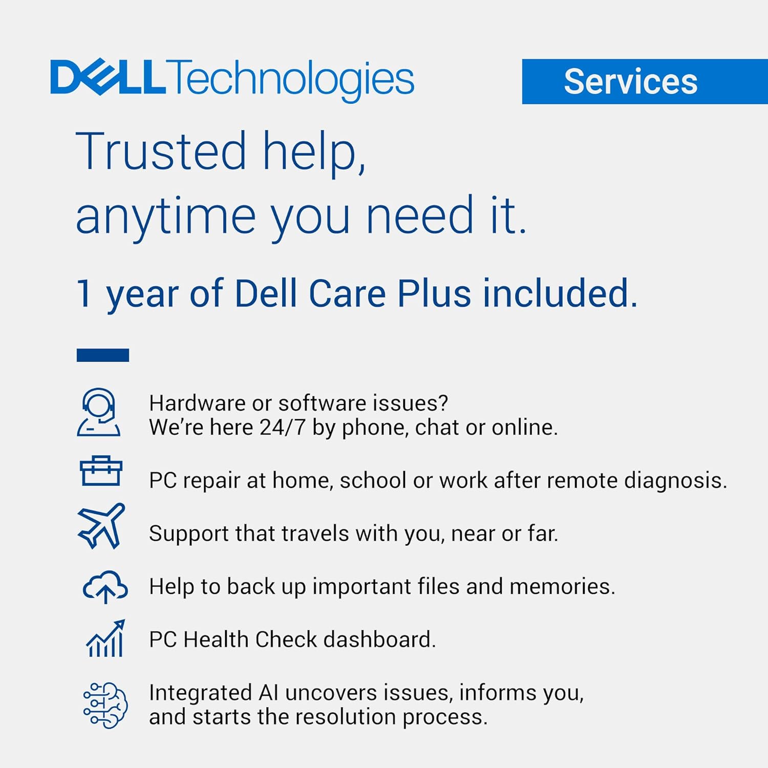 Dell 16 Laptop DC16256-16-inch FHD+ 300nits Display, AMD Ryzen 7 250, AMD Radeon Graphics, 16GB Memory, 1TB SSD, Backlit Keyboard, 1 Year Dell Care Plus Service and Accidental Damage-Windows 11 Home - Image 4